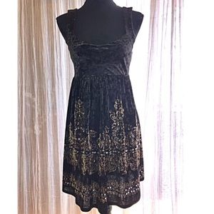 Free People Crushed Velvet Babydoll Minidress.